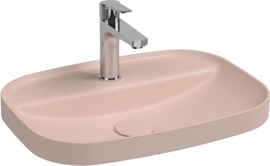 Isvea Infinity inbouwwastafel met kraangat 55x40cm roze