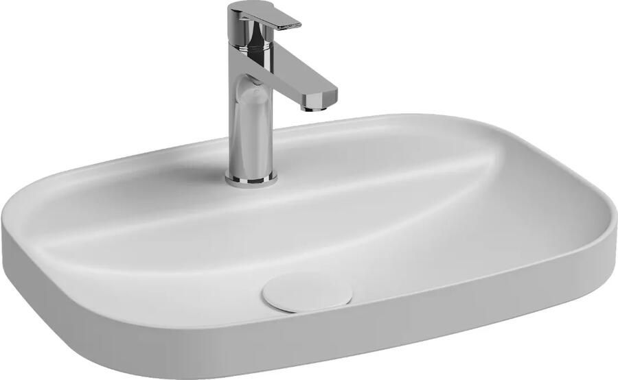 Isvea Infinity inbouwwastafel met kraangat 55x40cm wit mat