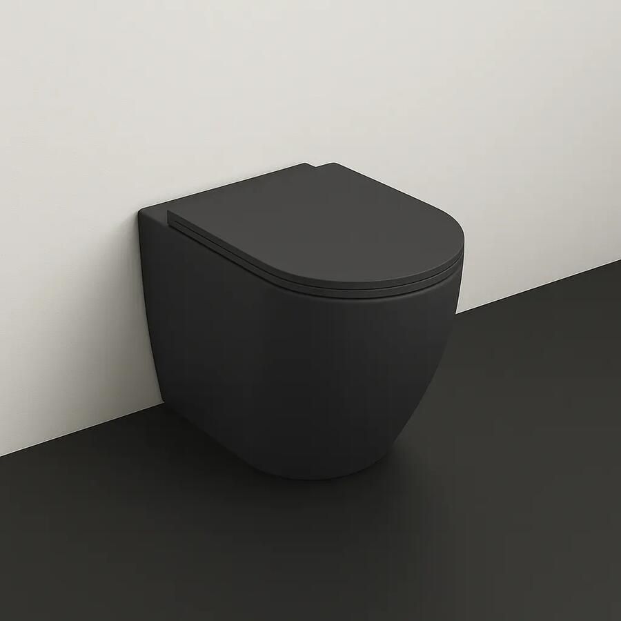 Isvea Infinity staande toiletpot randloos 36.5x52cm antraciet