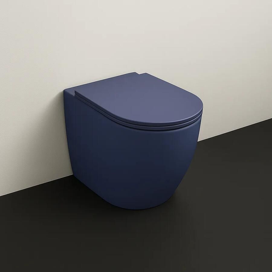 Isvea Infinity staande toiletpot randloos 36.5x52cm blauw