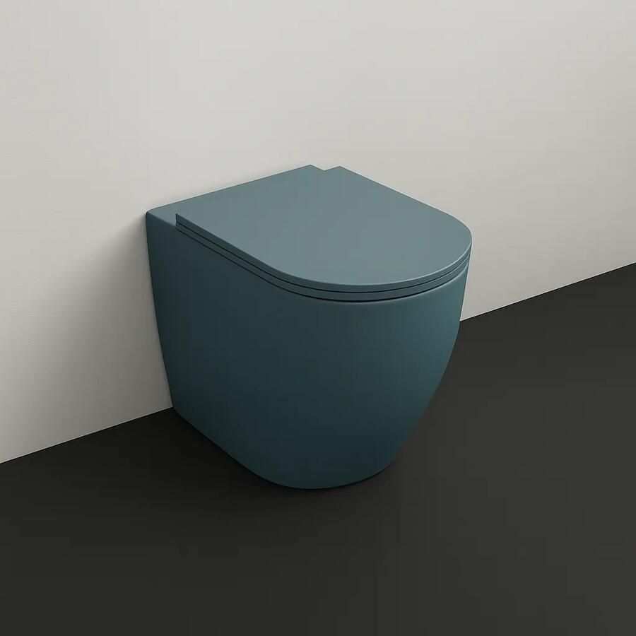 Isvea Infinity staande toiletpot randloos 36.5x52cm petrol