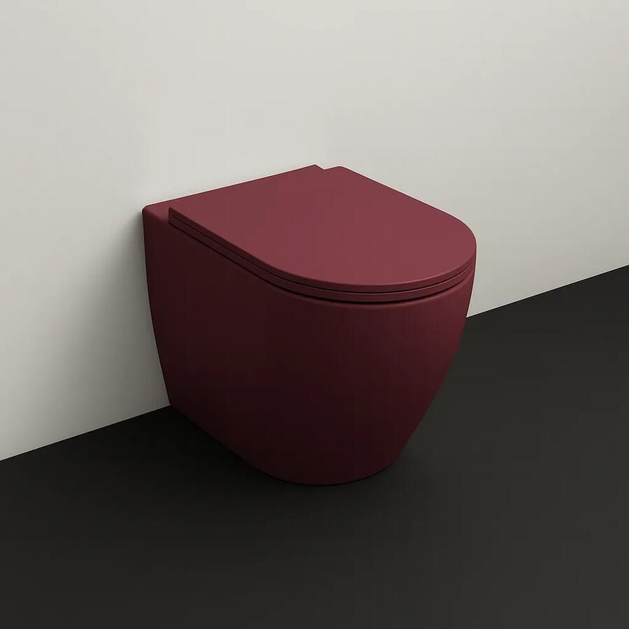 Isvea Infinity staande toiletpot randloos 36.5x52cm rood