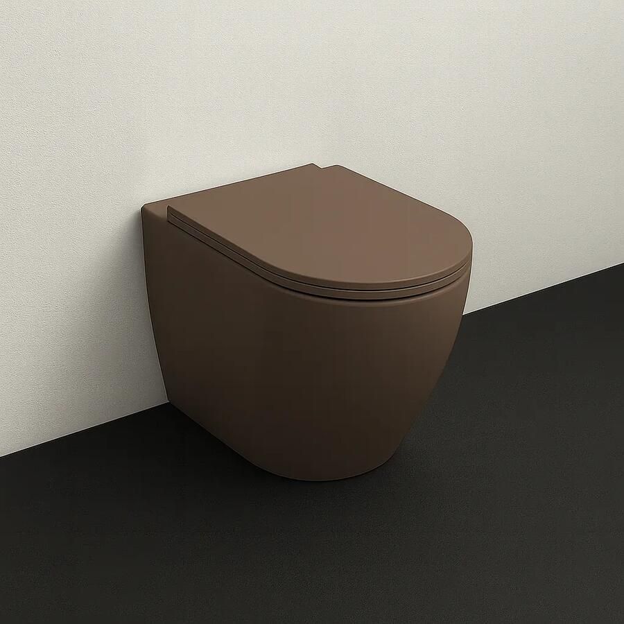 Isvea Infinity staande toiletpot randloos 36.5x52cm taupe