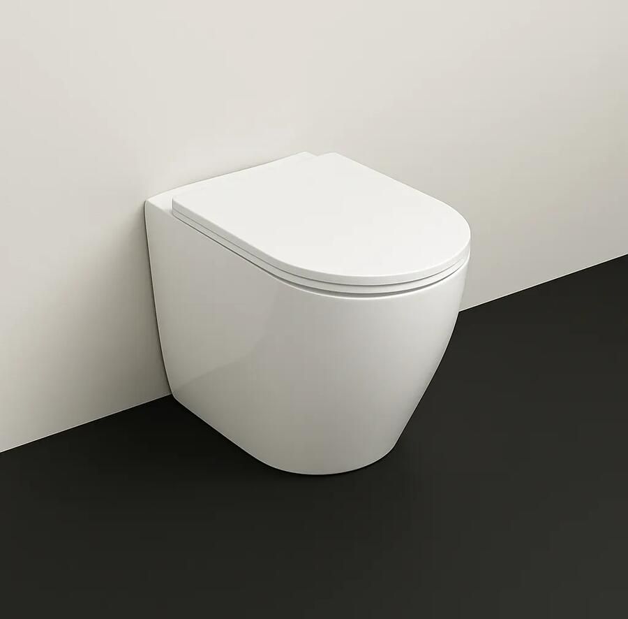 Isvea Infinity staande toiletpot randloos 36.5x52cm wit glans