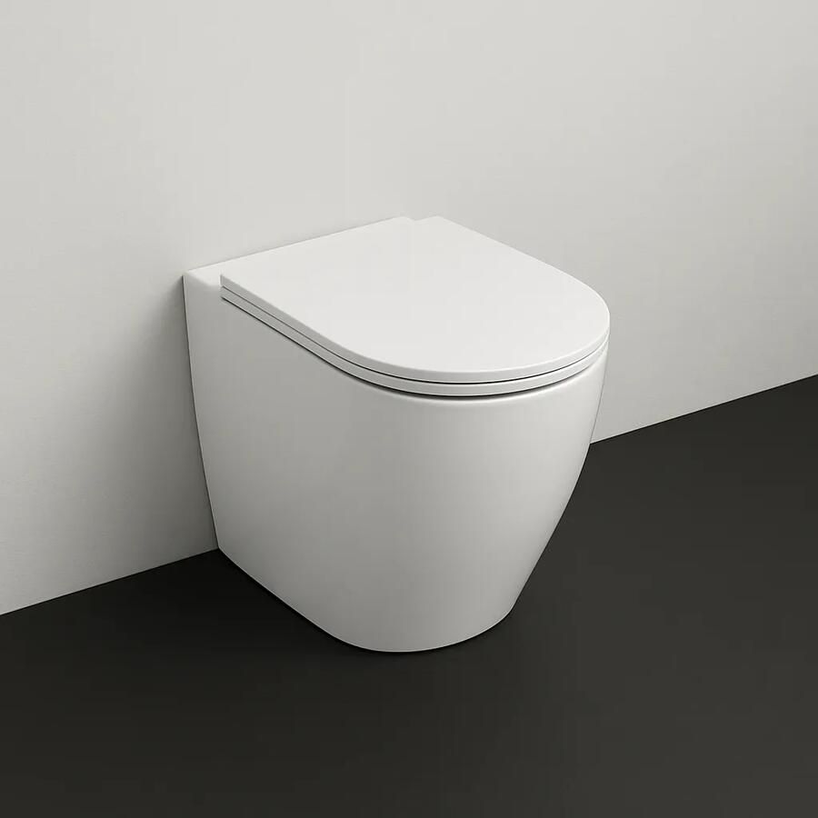Isvea Infinity staande toiletpot randloos 36.5x52cm wit mat