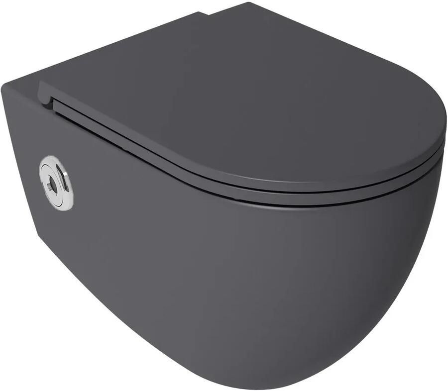 Isvea Infinity toilet met bidet sensor en softclose zitting antraciet