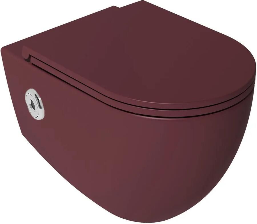 Isvea Infinity toilet met bidet sensor en softclose zitting rood