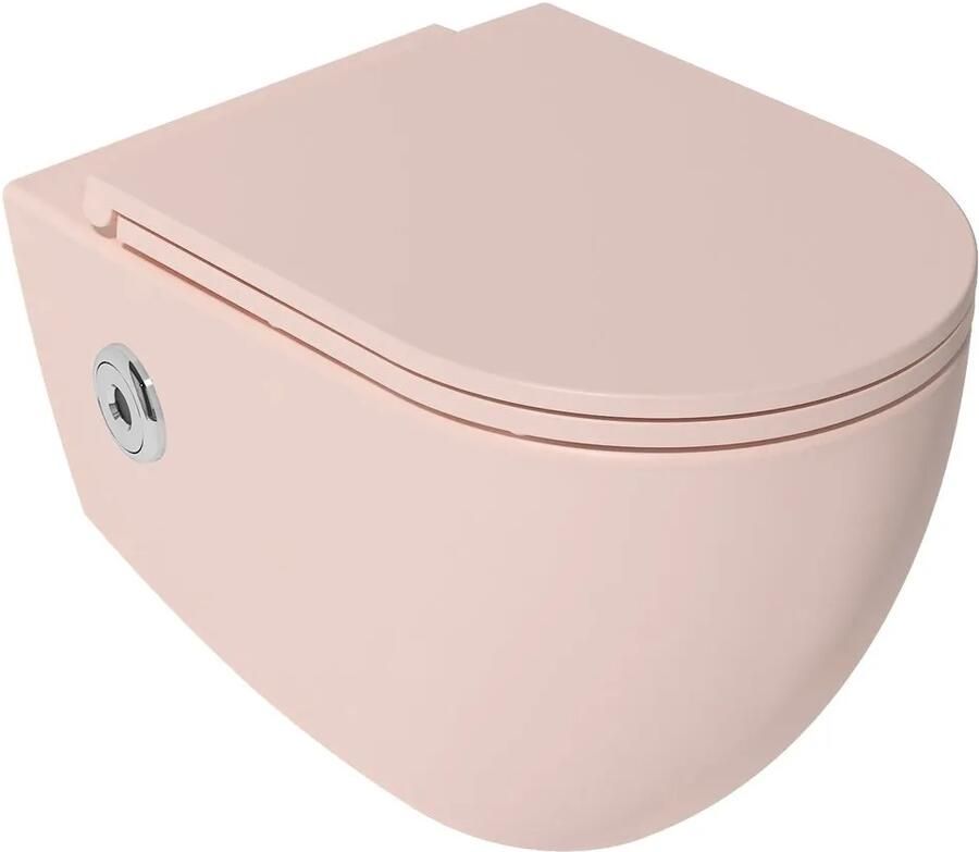 Isvea Infinity toilet met bidet sensor en softclose zitting roze
