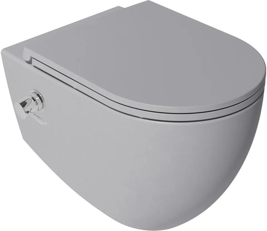 Isvea Infinity toilet met bidet warm koud en softclose zitting grijs