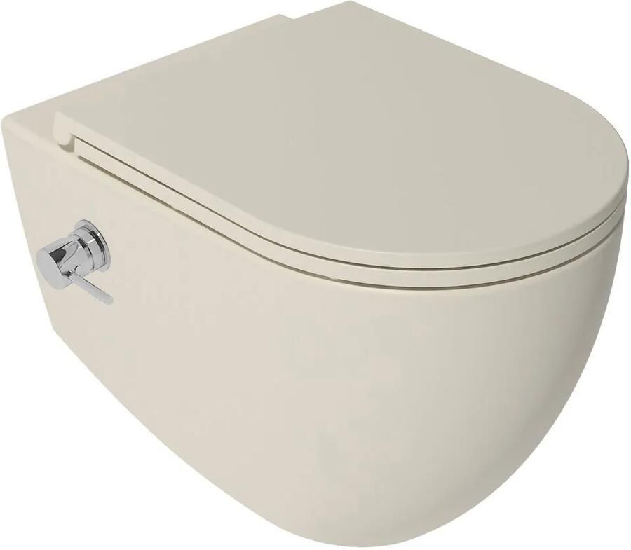 Isvea Infinity toilet met bidet warm koud en softclose zitting ivoor