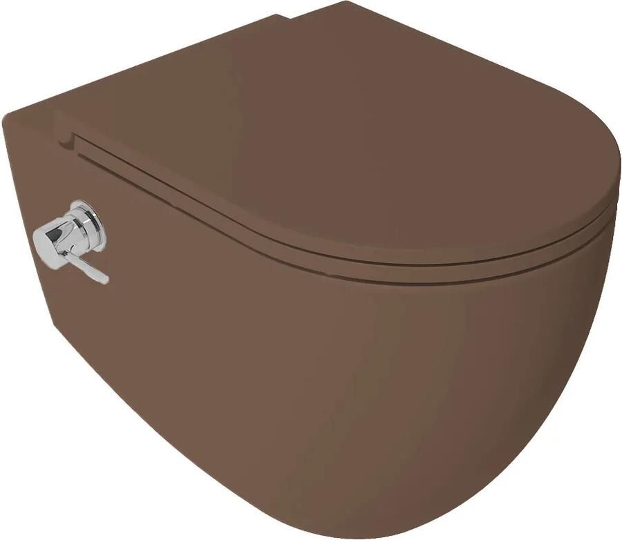 Isvea Infinity toilet met bidet warm koud en softclose zitting taupe