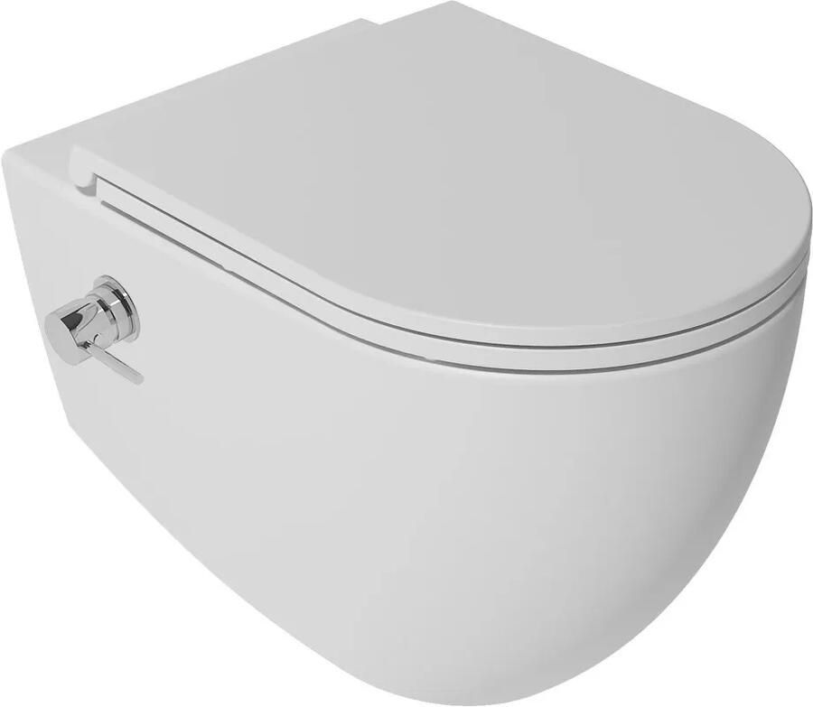 Isvea Infinity toilet met bidet warm koud en softclose zitting wit mat