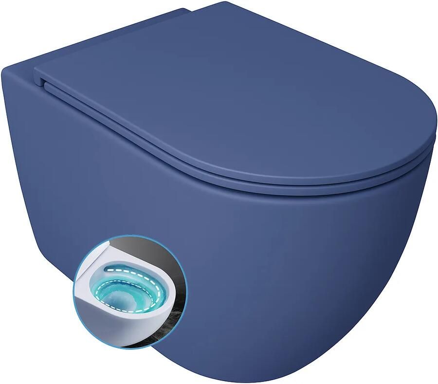 Isvea Infinity toiletpot met tornado flush met softclose zitting blauw