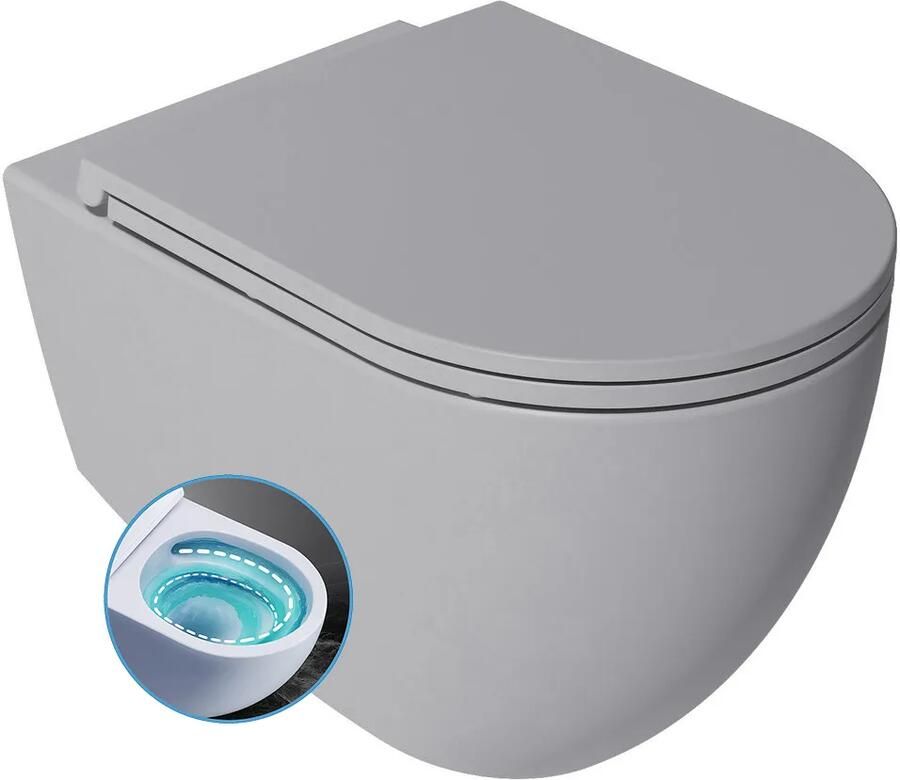 Isvea Infinity toiletpot met tornado flush met softclose zitting grijs