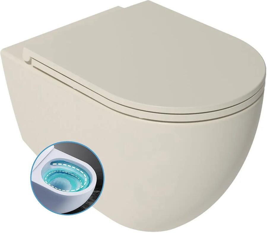 Isvea Infinity toiletpot met tornado flush met softclose zitting ivoor