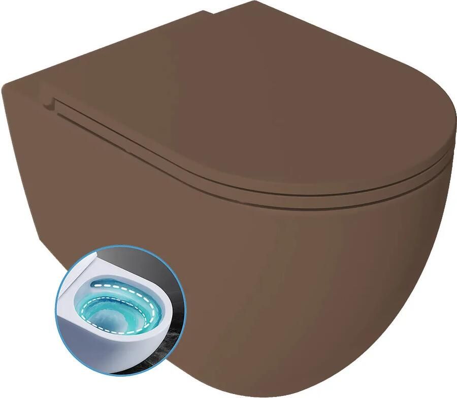 Isvea Infinity toiletpot met tornado flush met softclose zitting taupe