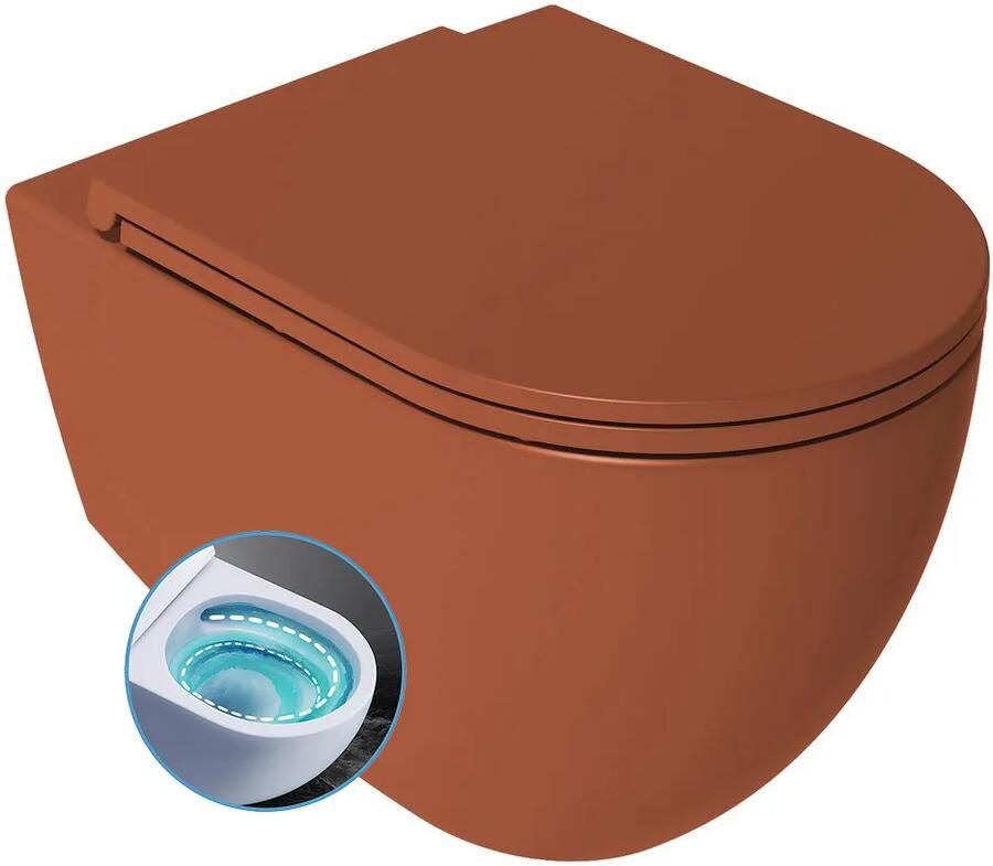Isvea Infinity toiletpot met tornado flush met softclose zitting terracotta