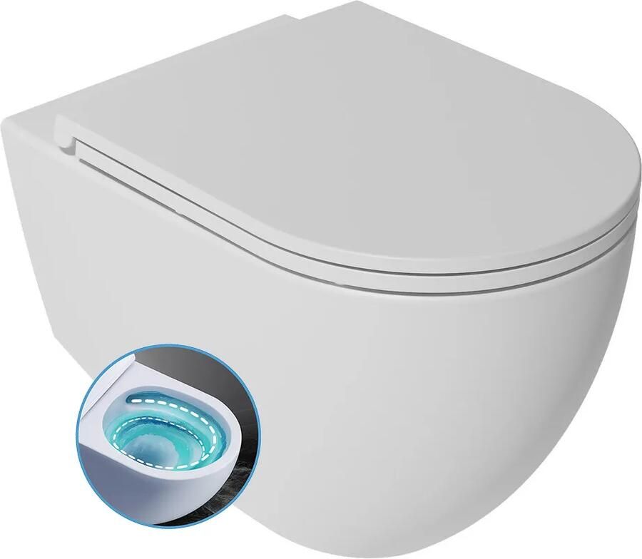 Isvea Infinity toiletpot met tornado flush met softclose zitting wit glans
