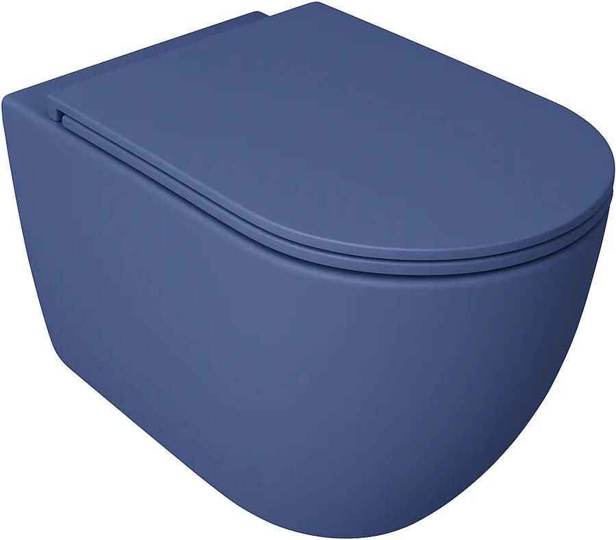 Isvea Infinity toiletpot randloos met softclose zitting blauw