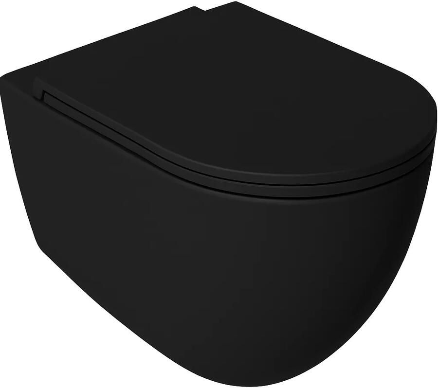 Isvea Infinity randloos toilet 53x36.5cm zwart