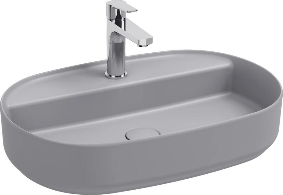 Isvea Infinity waskom 60x40cm met kraangat grijs