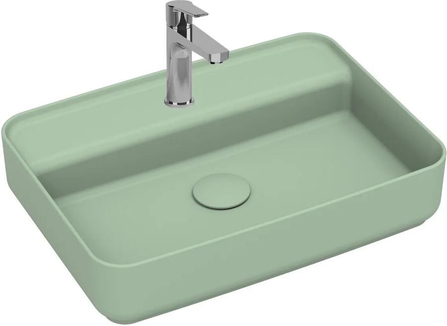 Isvea Infinity waskom met kraangat 55x40cm mintgroen