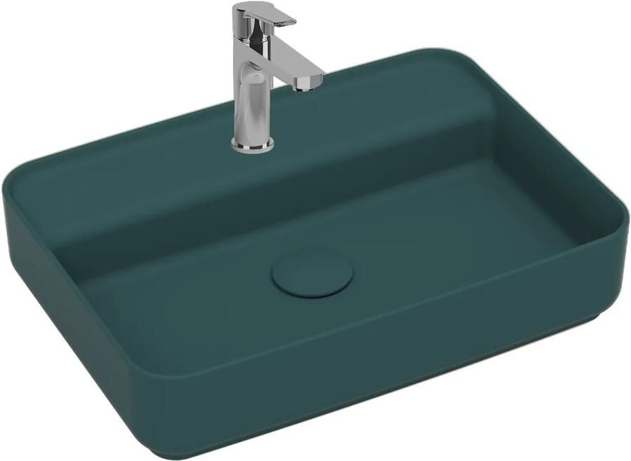 Isvea Infinity waskom met kraangat 55x40cm petrol