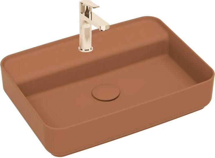 Isvea Infinity waskom met kraangat 55x40cm terracotta