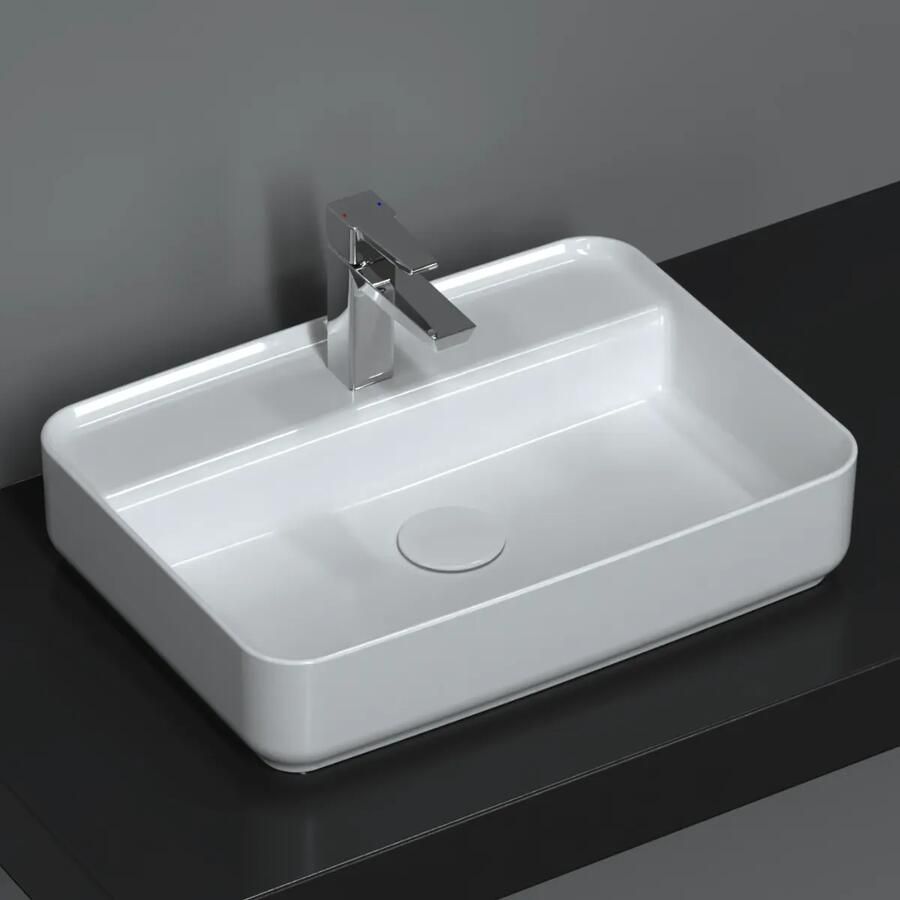 Isvea Infinity waskom met kraangat 55x40cm wit glans