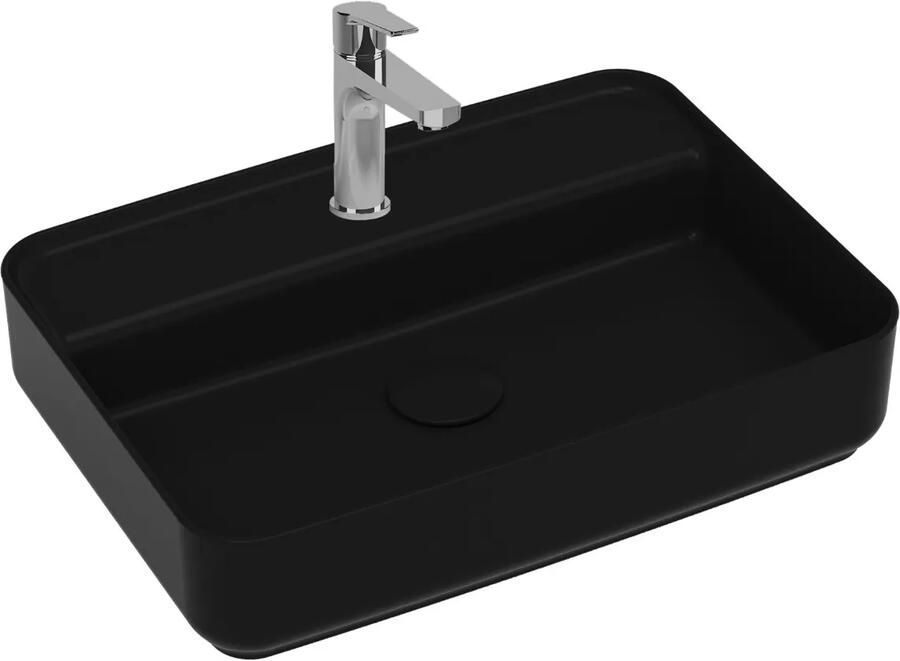 Isvea Infinity waskom met kraangat 55x40cm zwart mat