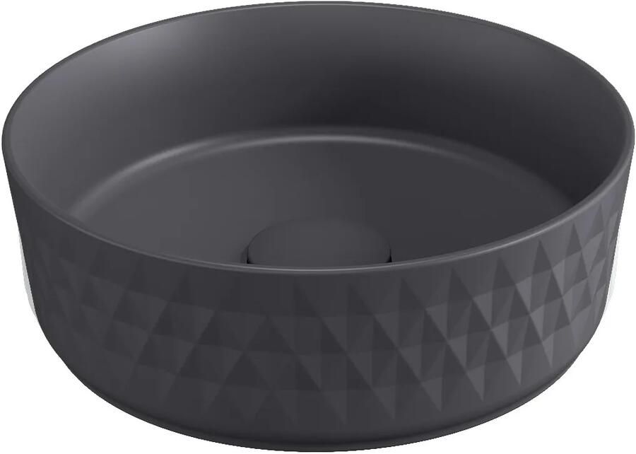 Isvea Infinity waskom rond met deco 36cm antraciet