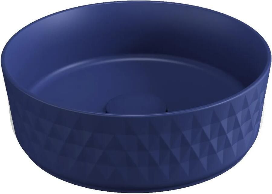 Isvea Infinity waskom rond met deco 36cm blauw