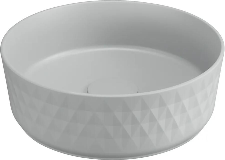 Isvea Infinity waskom rond met deco 36cm grijs