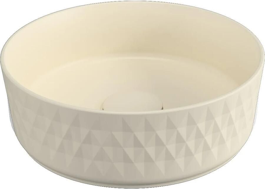 Isvea Infinity waskom rond met deco 36cm ivoor