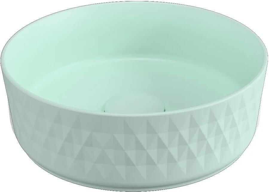 Isvea Infinity waskom rond met deco 36cm mintgroen