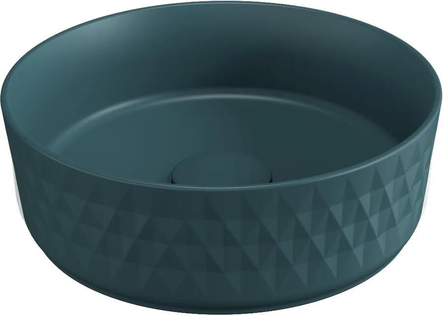 Isvea Infinity waskom rond met deco 36cm petrol