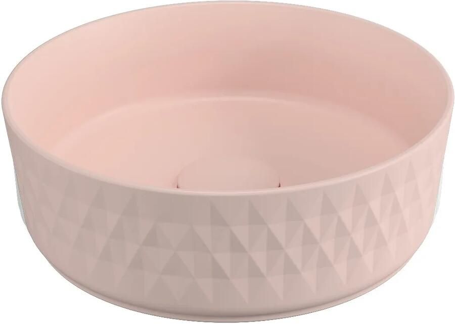 Isvea Infinity waskom rond met deco 36cm roze