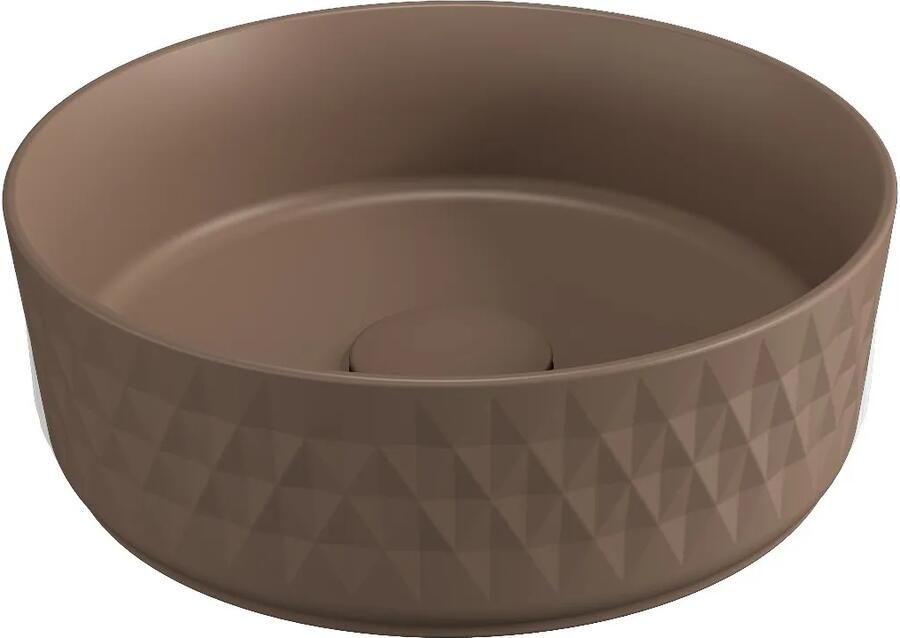 Isvea Infinity waskom rond met deco 36cm taupe