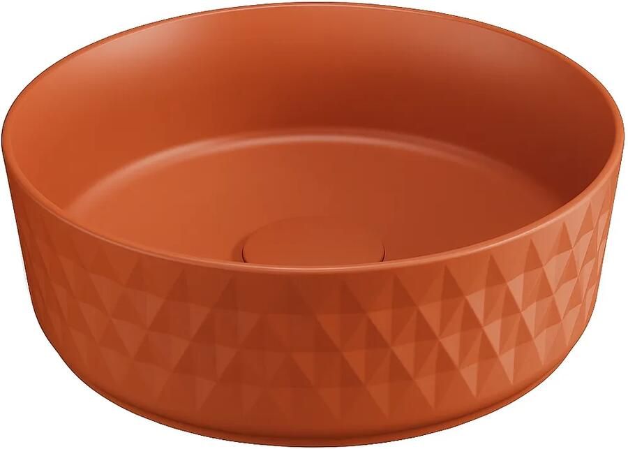 Isvea Infinity waskom rond met deco 36cm terracotta