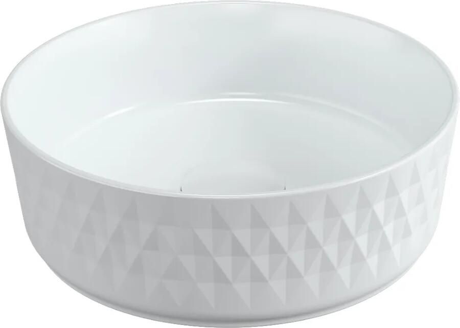 Isvea Infinity waskom rond met deco 36cm wit glans