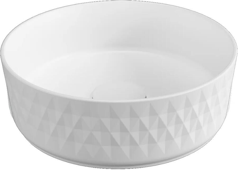 Isvea Infinity waskom rond met deco 36cm wit mat