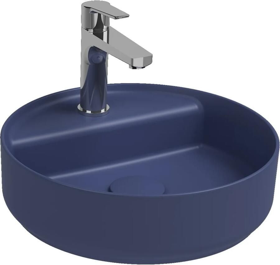 Isvea Infinity waskom rond met kraangat 42cm blauw
