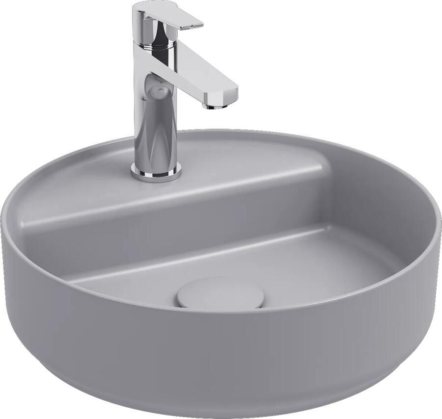 Isvea Infinity waskom rond met kraangat 42cm grijs