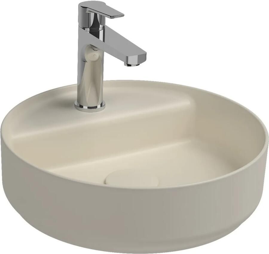 Isvea Infinity waskom rond met kraangat 42cm ivoor