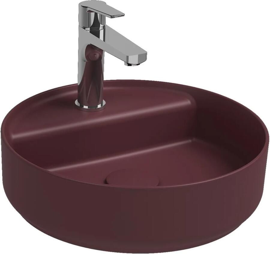 Isvea Infinity waskom rond met kraangat 42cm rood
