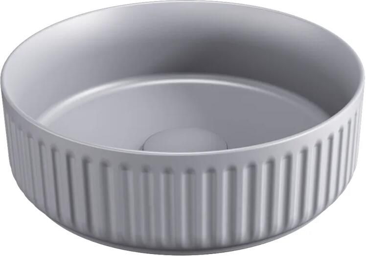 Isvea Infinity waskom rond met ribbel 36cm grijs