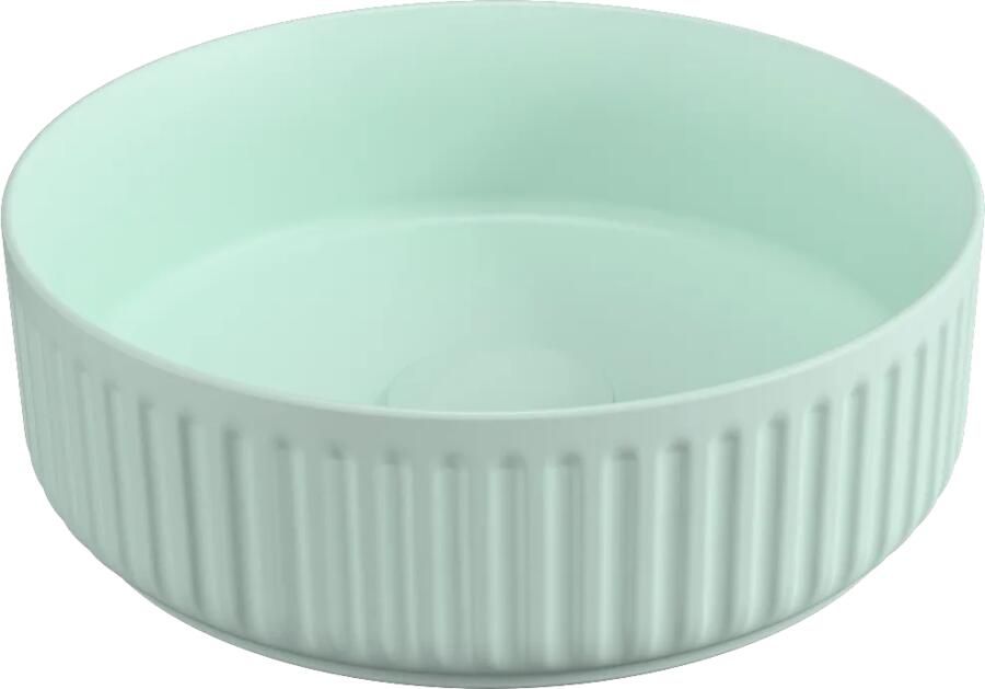 Isvea Infinity waskom rond met ribbel 36cm mintgroen