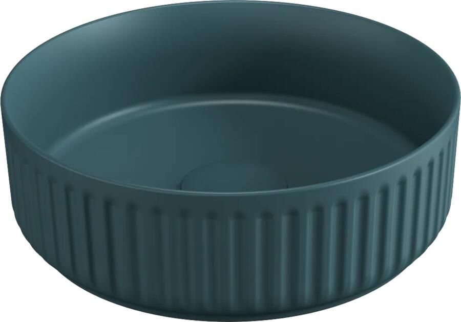 Isvea Infinity waskom rond met ribbel 36cm petrol