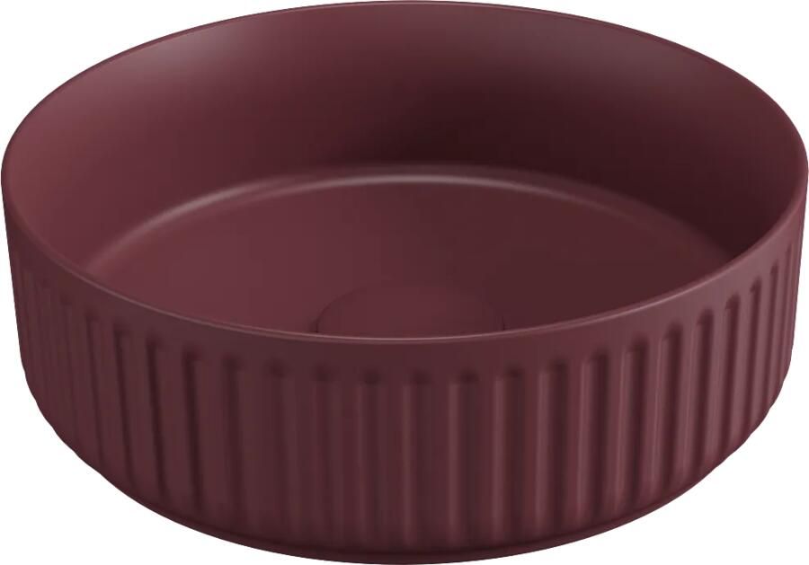 Isvea Infinity waskom rond met ribbel 36cm rood