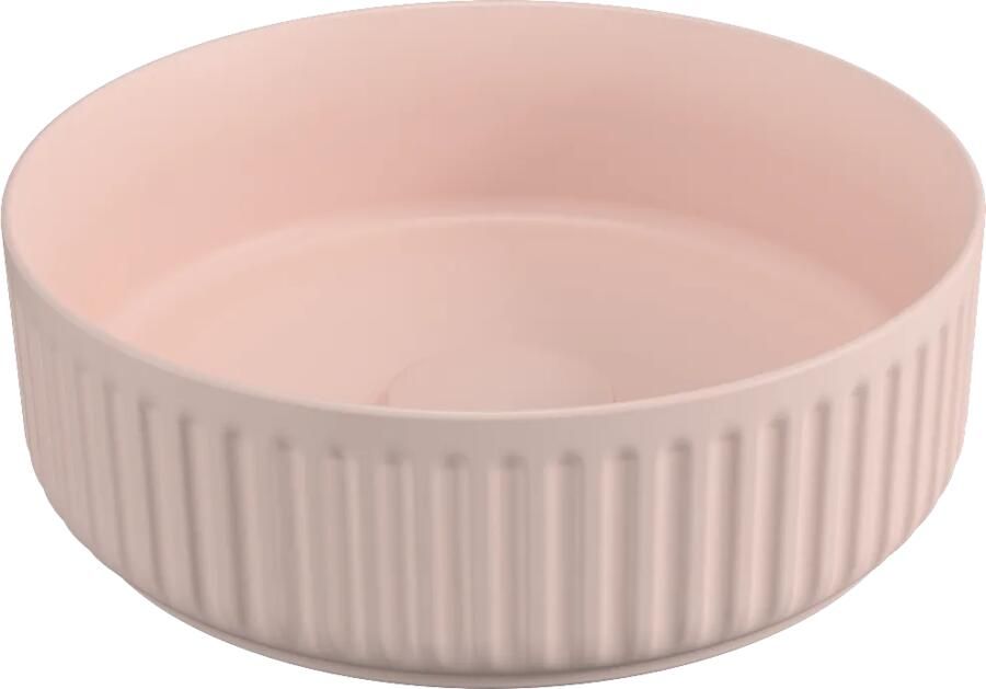 Isvea Infinity waskom rond met ribbel 36cm roze